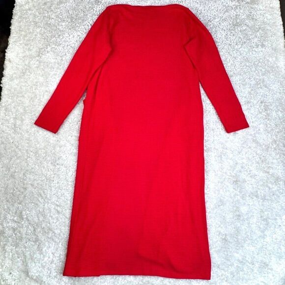 Jason Wu Red Cardigan Duster Longline Sweater Pockets Womens XS - Picture 3 of 11